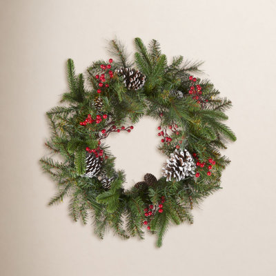 The Holiday Aisle® 24" Berry Pre-Lit Wreath