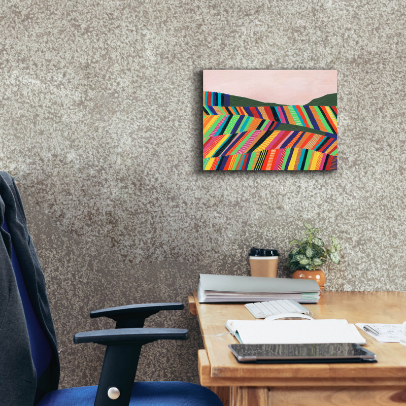 «Rainbow Fields I» par Regina Moore, H 12 po x l 16 po x P 0,75 po