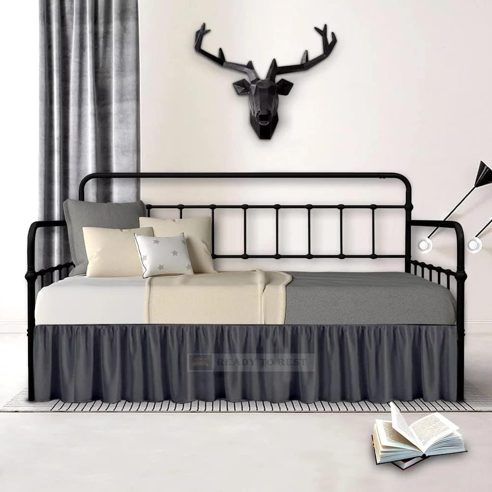 RAPTIZ Twin Daybed Skirt 14 Inch Drop - Dust Ruffle Bed Skirt For ...