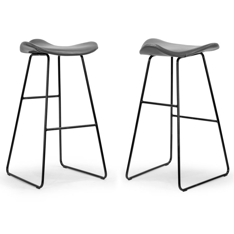 Younts Upholstered Counter Stool with Metal Frame