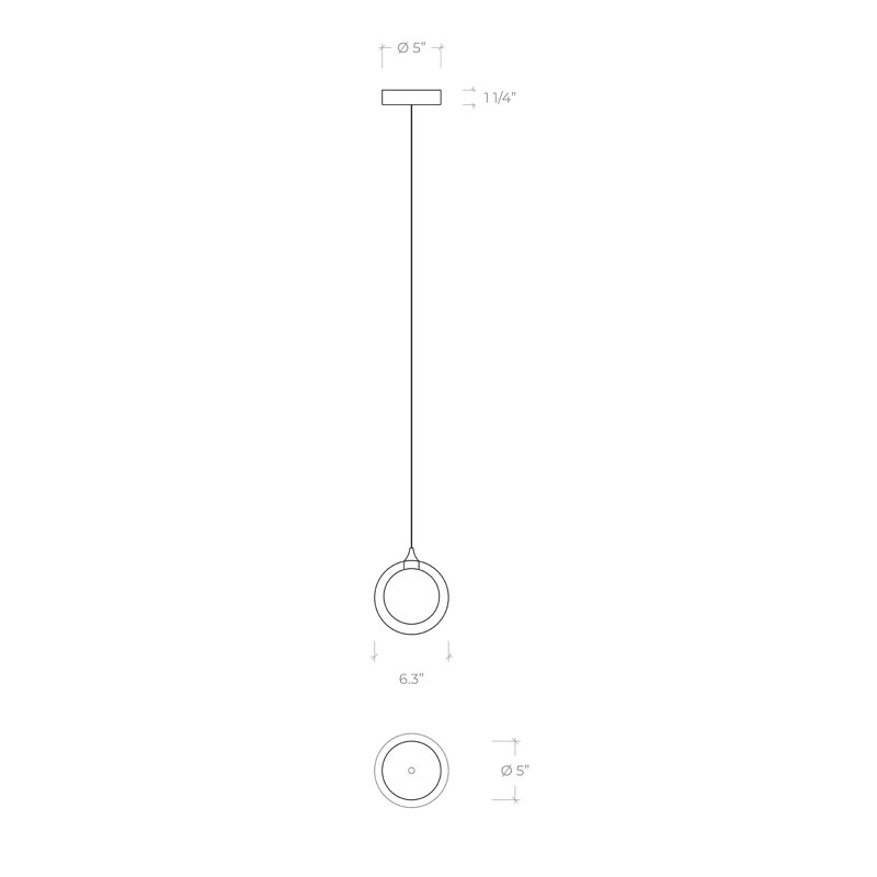 Reflection Moon 1 Pendant Light, Brass