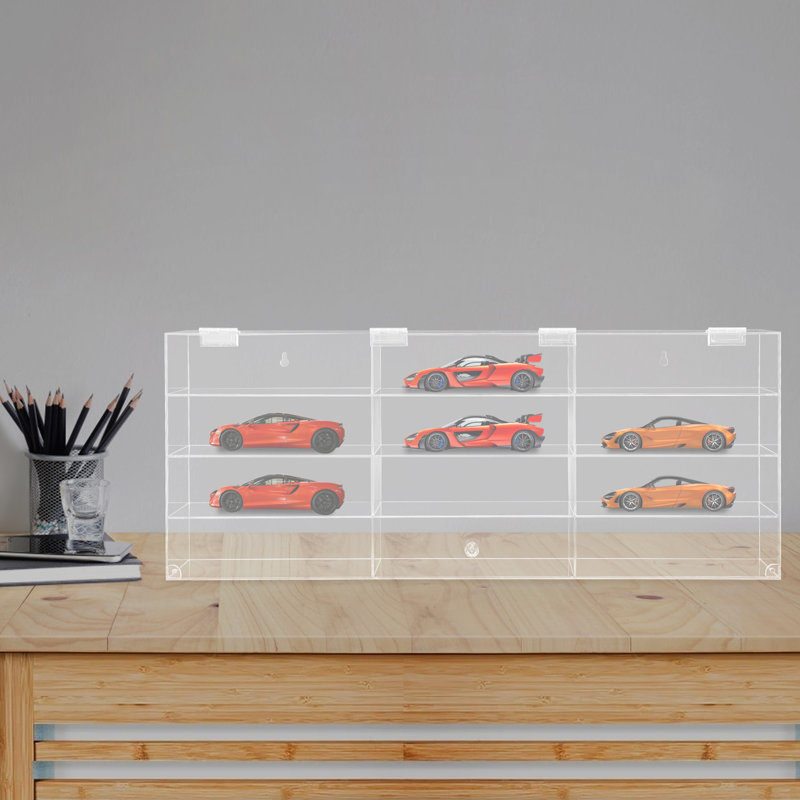12-Compartment Acrylic Wall Display Case (29.53"D X 11.81"H X 4.33"W)