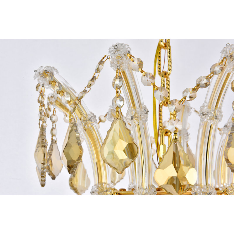 Stockard 24 - Light Chandelier, Royal Cut, Golden Teak (Smoky), Gold