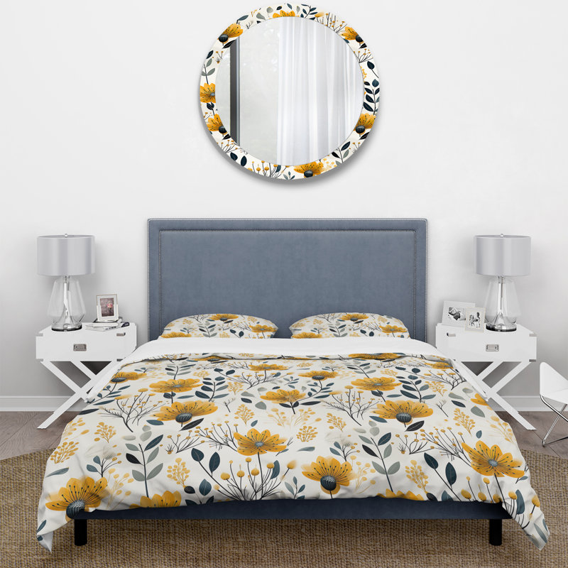 Scandinavian Charm Floral Pattern - Ensemble de housse de couette à motif floral