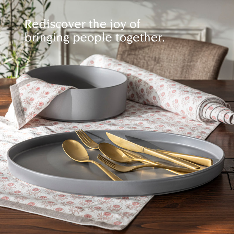 Gray Ceramic Oval Serving Platter, 11" Wide
