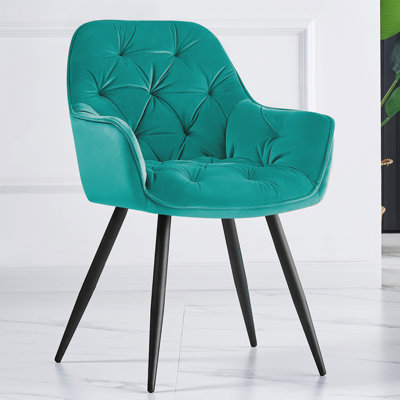 Irie Single Velvet Upholstered Dining Chair with Arm