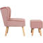 Chaise d'appoint et repose-pieds 22 po en velours capitonné