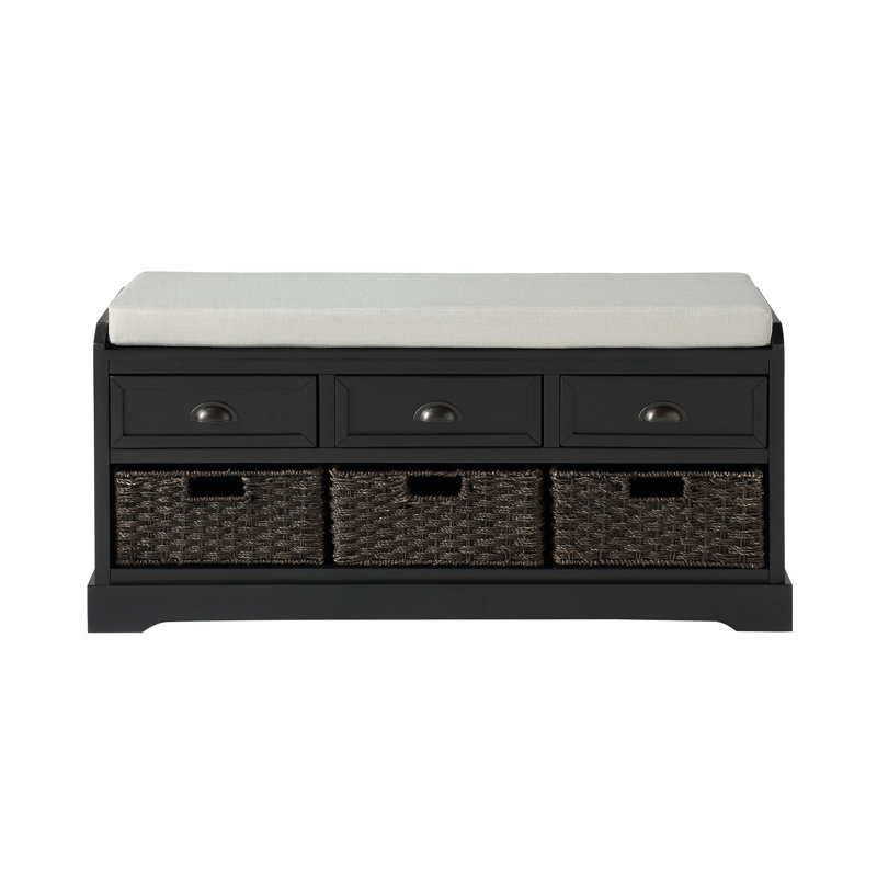 Banc de rangement en bois Homes Collection , Noir