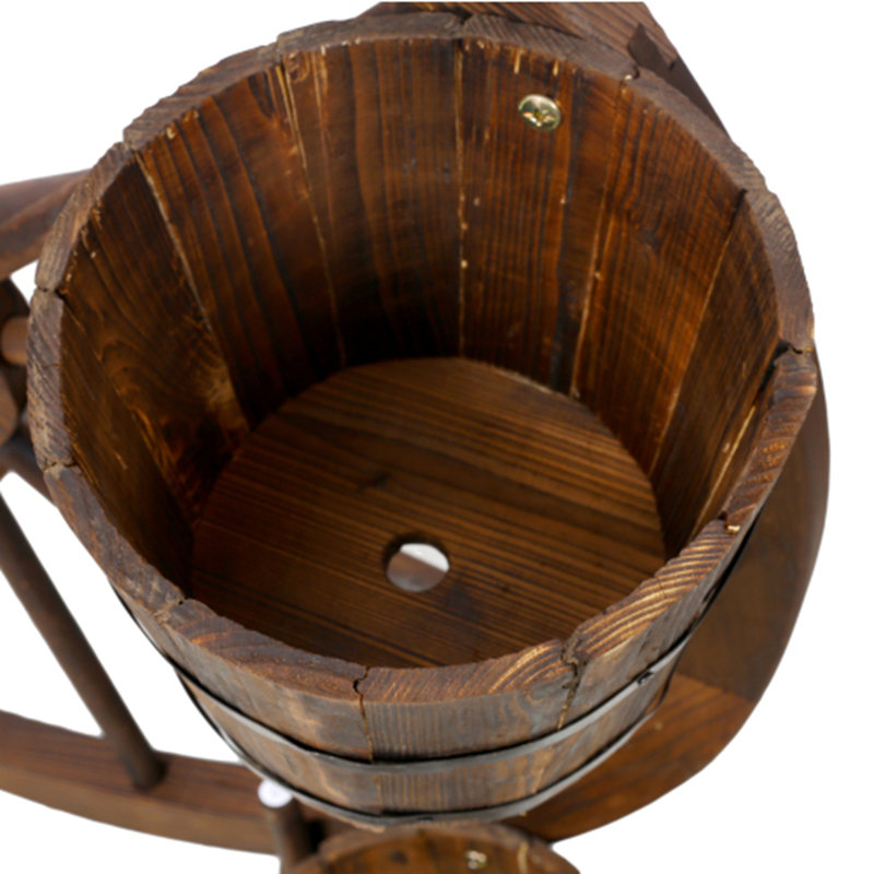 Wagon Wheel Barrel Planter