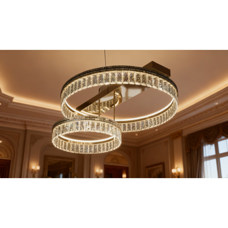 Lustre encastré en cristal