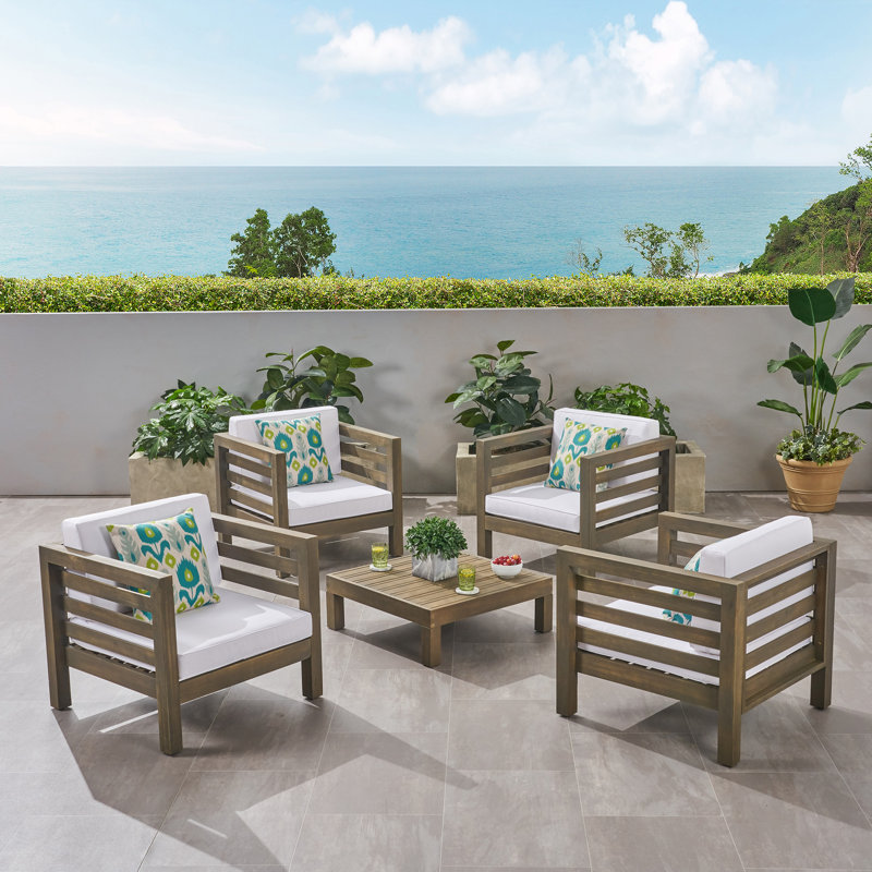 Farlay Acacia 4 - Person Patio Conversation Set with Cushions