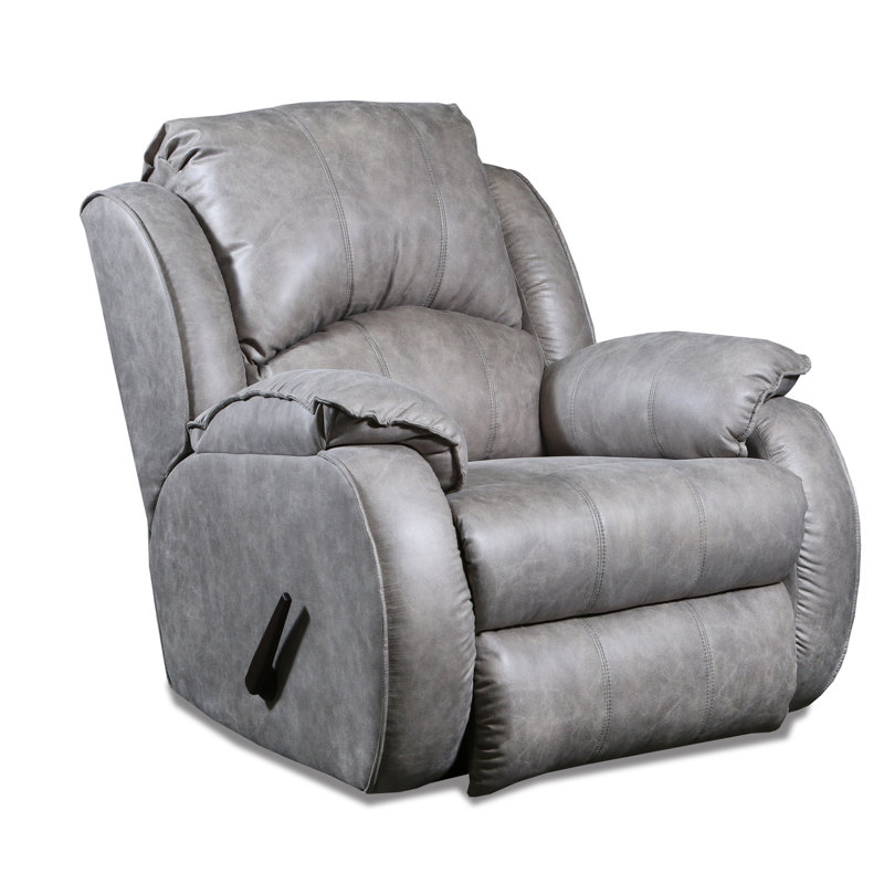 Cagney Headrest Recliner, River Run Nickel Greige, Manual/Rocker
