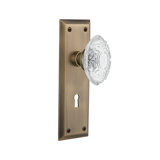 New York Plate with Decorative Keyhole and Crystal Victorian Knob