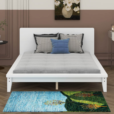 Platform Bed Frame With Headboard, Wood Bed Frame