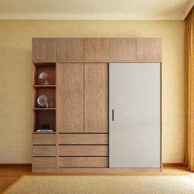 Garde-robe simple couleur noyer