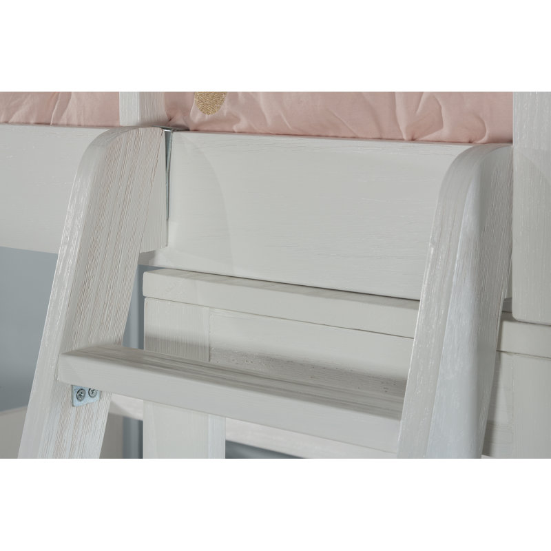 Lit mezzanine avec bureau Mateo, Double, Blanc