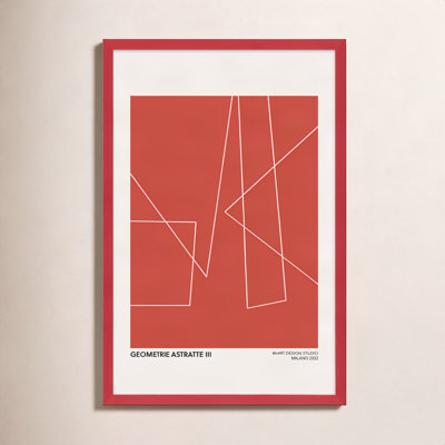Geometric Abstraction In Red by Romina Gadler