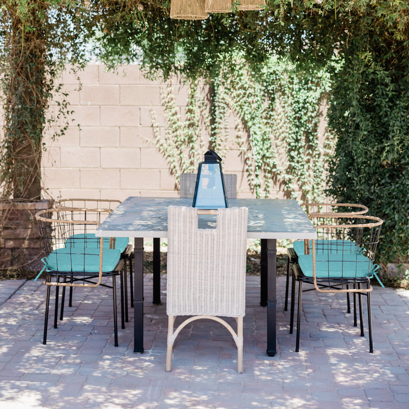 Outdoor Chair Seat Cushion, Teal, 18" W x 19" D