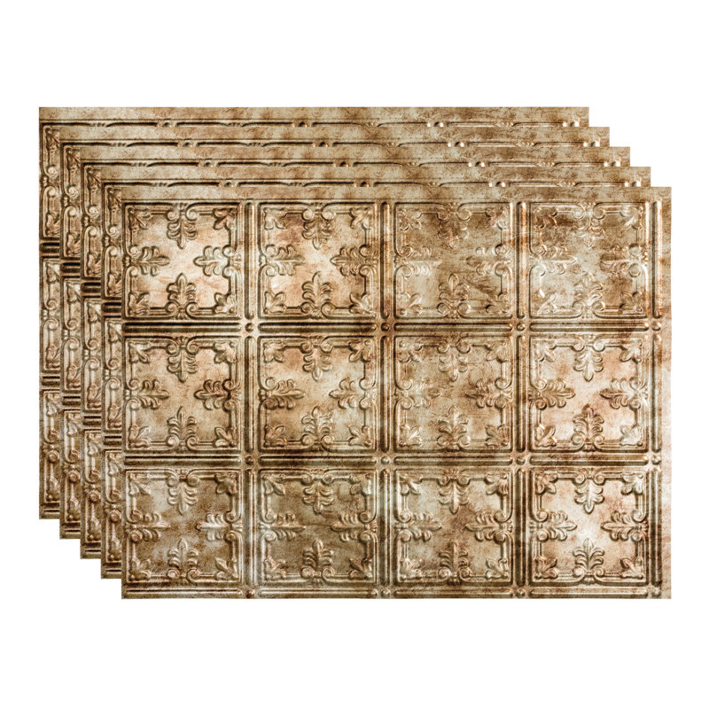 Ensemble de dosseret décoratif en vinyle style traditionnel 10 motifs FASÄDE 15 pieds carrés, Bronze huilé