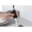 Robinet de cuisine avec douchette extractible - acier inoxydable, noir mat, buse rotative à 360 ° en acier à une poignée