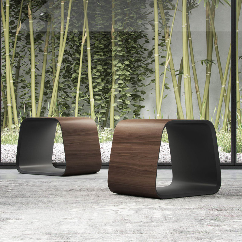 Tabouret décoratif Cowley, Noyer / graphite