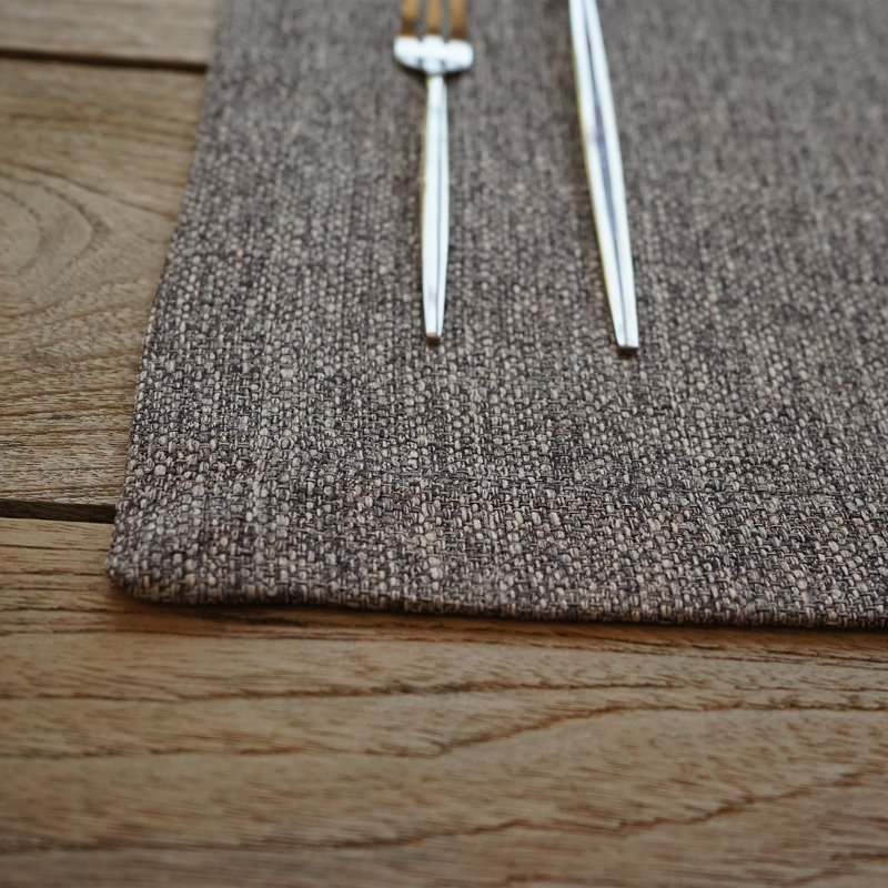 Galanga Stain Resistant Fabric Placemat, Grey