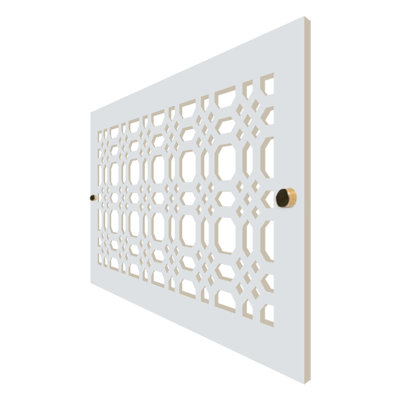 Stellar Air White Wall And Ceiling Registers With Brass Screws- 8x8 (Duct Opening) 10x10 Overall Size - Gemstone