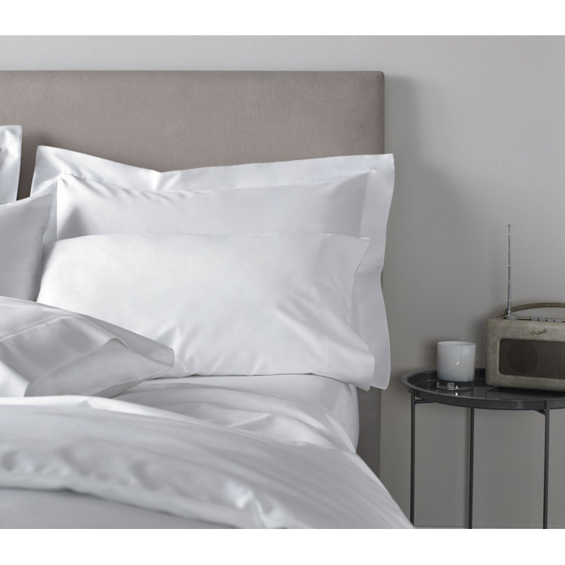 400 Thread Count 100% Cotton Sateen Oxford Pillowcase Pair, White, Oxford (50 x 75cm)