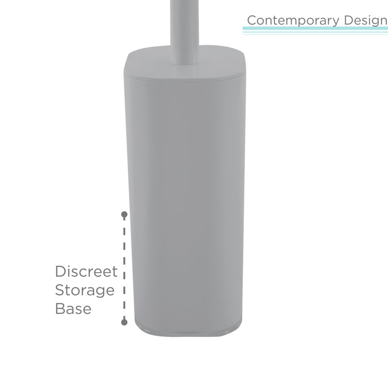 Gray Acrylic Toilet Brush Set with Holder, 2 Pack