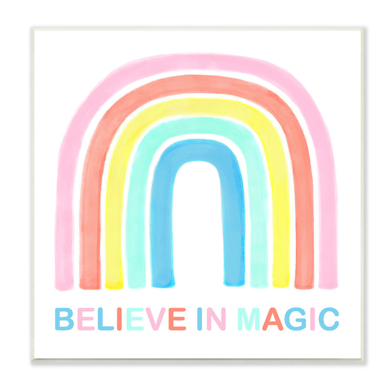 «Believe in Magic», art arc-en-ciel vibrant, Plaque murale, H 12 po x l 12 po x P 0,5 po