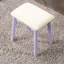 Coiffeuse et tabouret contemporains en bois violet - Style moderne avec miroir, bois d'hévéa massif, largeur de la table : 76,8 cm, structure en bois d'hévéa pour une stabilité optimale