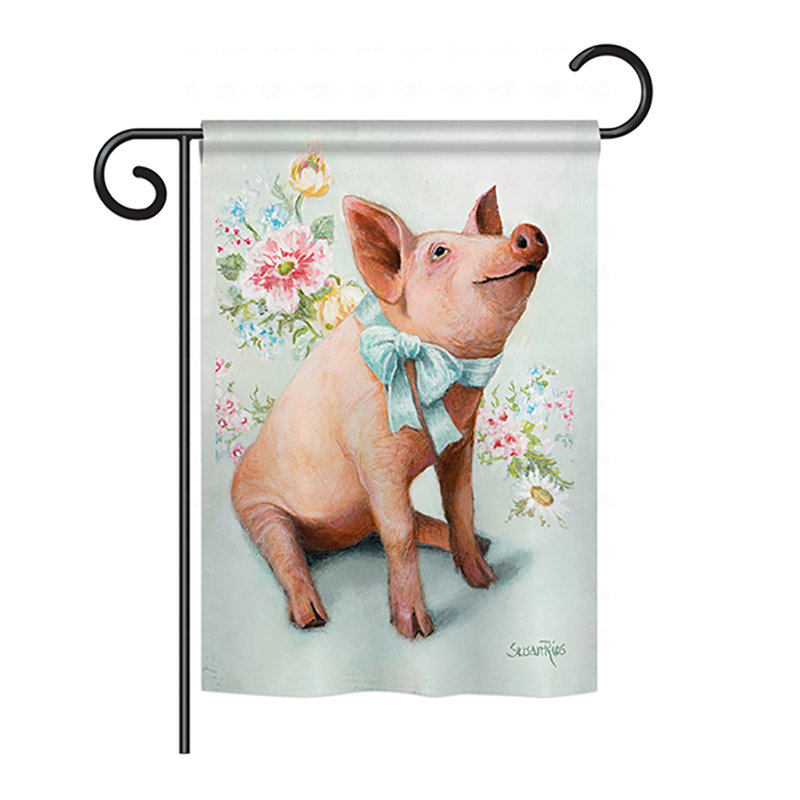 Polyester de pigglet à 2 côtés 19 x 13 po drapeau de jardin