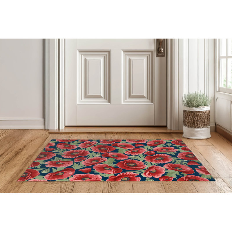 Paillasson Poppie, Marine, L 60 po x L 84 po