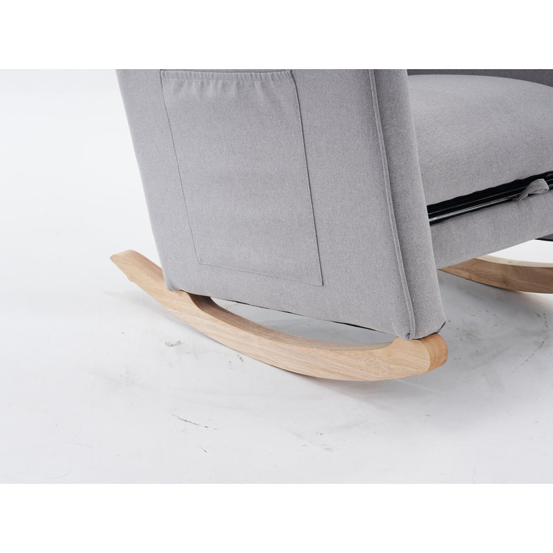 Chaise berçante rembourrée Lebbie, Gris