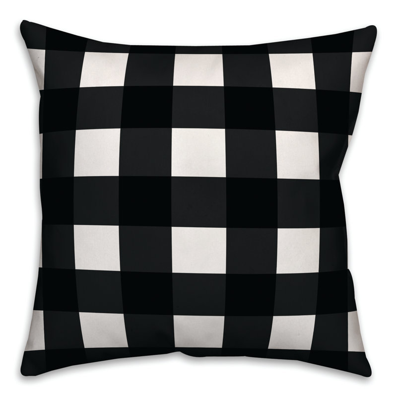 Housse de coussin carré et insert, Noir / rouge, Géorgie