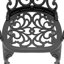 Chaise de patio en fonte d'aluminium 4 pièces avec structure noire et coussins beiges
