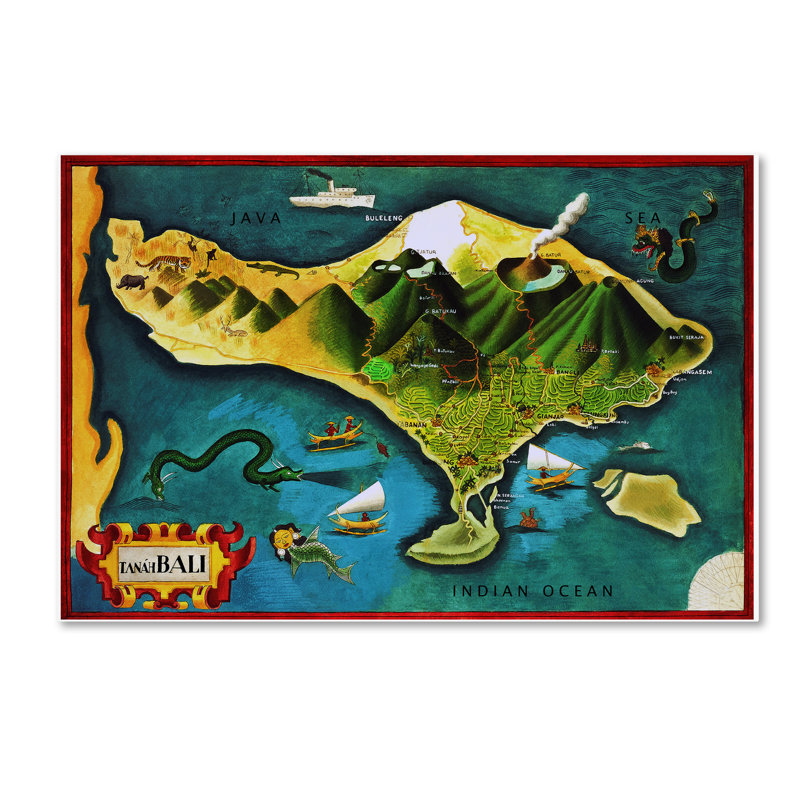 « balise province of indonésie », reproduction d’impression sur toile tendue, H 12 po x l 19 po