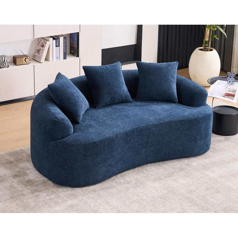 Canapé compact en Chenille, Bleu