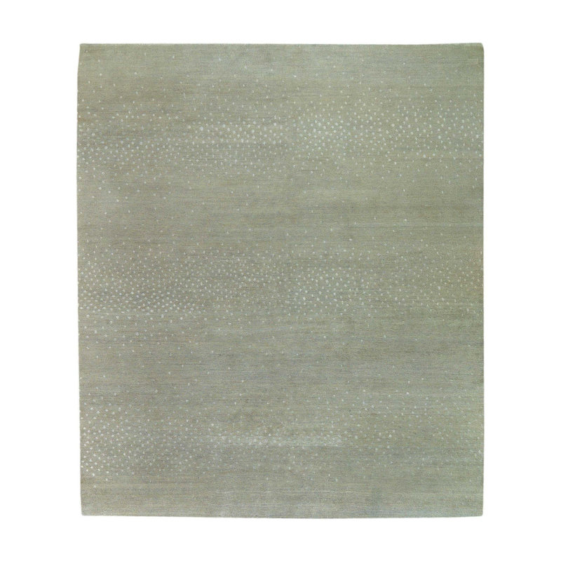 Aurora Area Rug in Green/Silver, Rectangle 2' x 3'