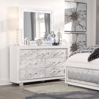 Commode 7 tiroirs avec miroir Sia