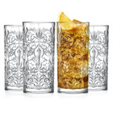 Highball Glass - Drinking Glasses - Set of 4 - Hiball Tumblers -  13 oz, Made in Europe