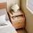 19.7" H Nightstand with Drawers, Pre-Assembled, Natural Solid Wood Night Stand with Open Sliding Shelf-1138610727