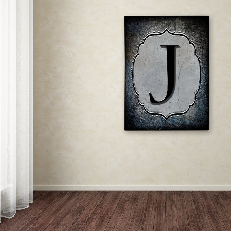 Lettre J par LightBoxJournal - reproduction d'art textuel sur toile tendue, H 19 po x l 14 po x P 2 po