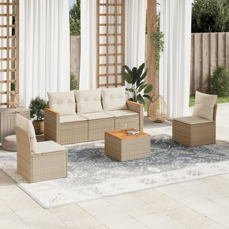 Vidaxl Garden Sofa Set Beige, Cream White