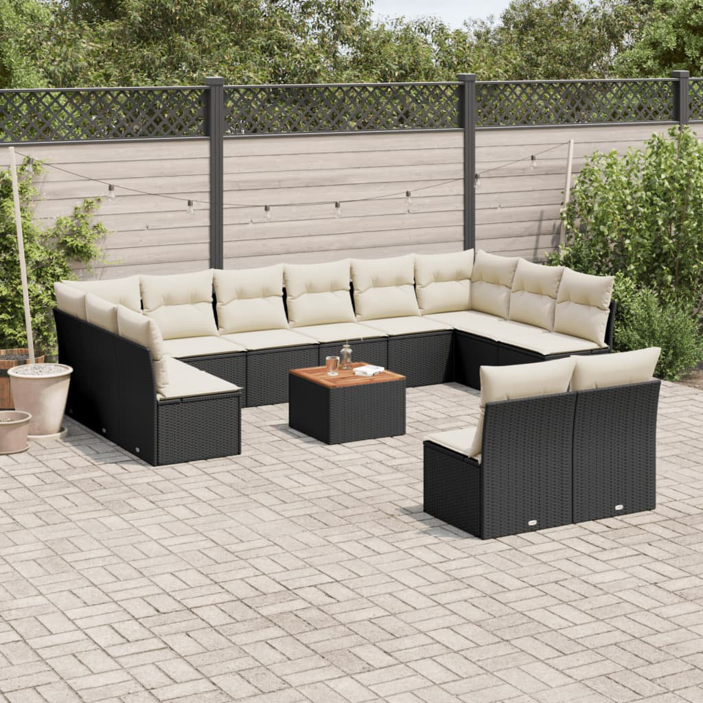 Vidaxl 13-Tlg. Garten-Sofagarnitur aus Polyrattan mit Kissen