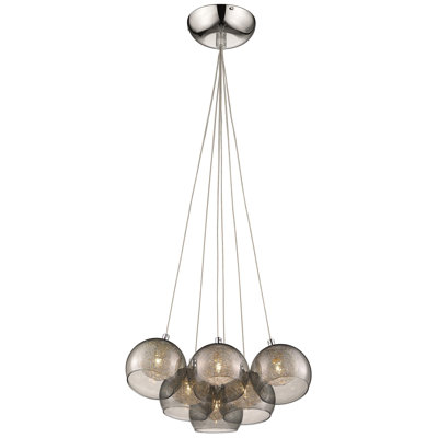 Theodore 6 - Light Glass/Aluminium Cluster Pendant