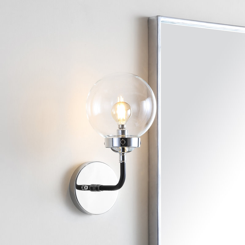 Armed Sconce, 20cm, Chrome/Black