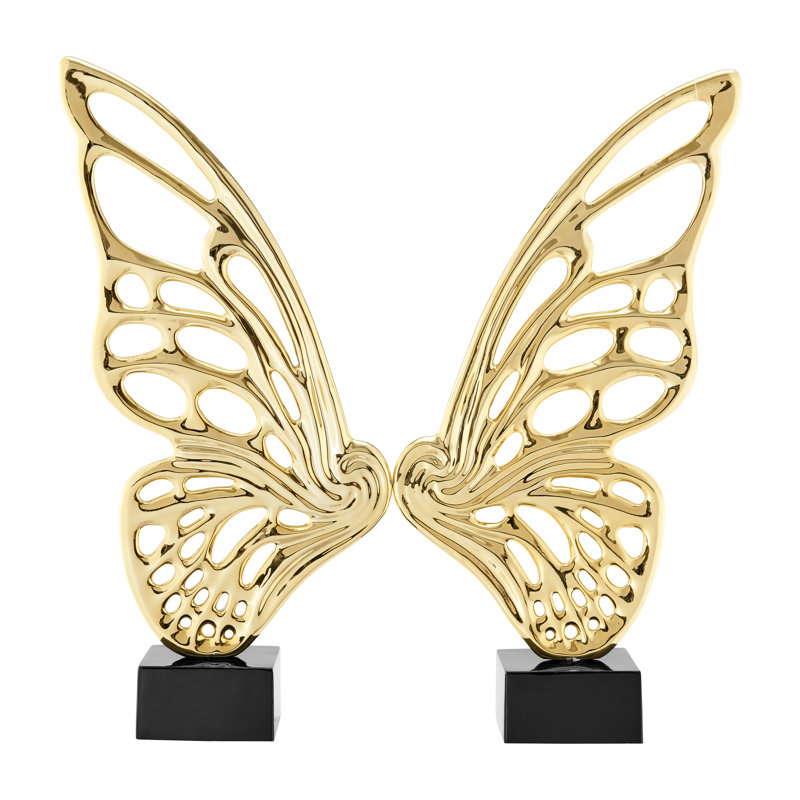 Sculpture papillon ailes d'or