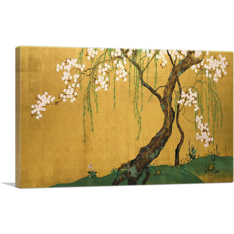 «Cherry Tree» par Sakai Hoifi - reproduction d'art sur toile tendue, H 12 po x l 18 po x P 0,75 po