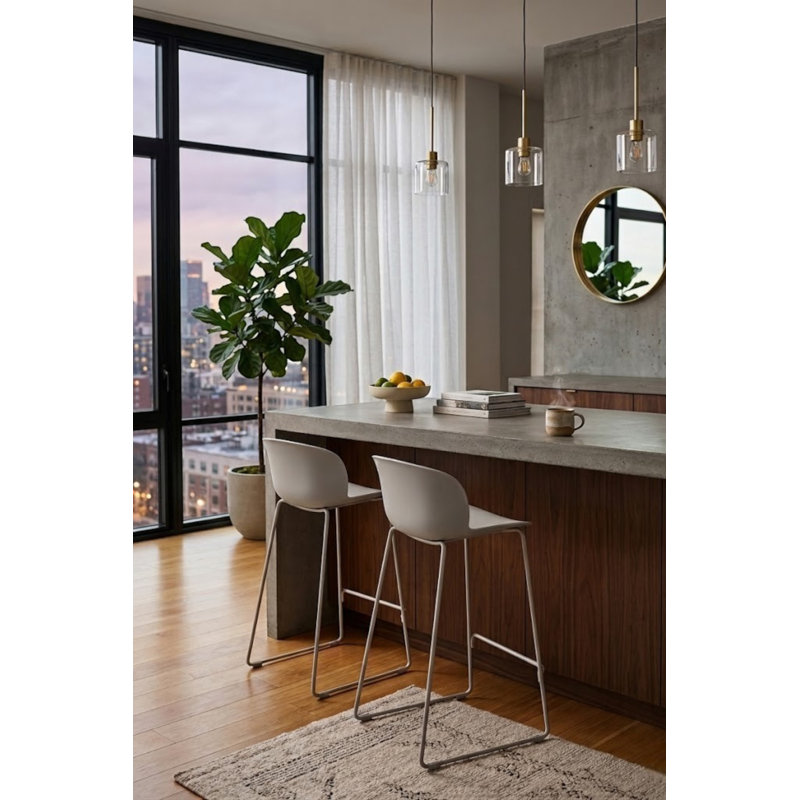 Tabouret de bar 29,5 po Pangea Home Cal Lucillie, Blanc